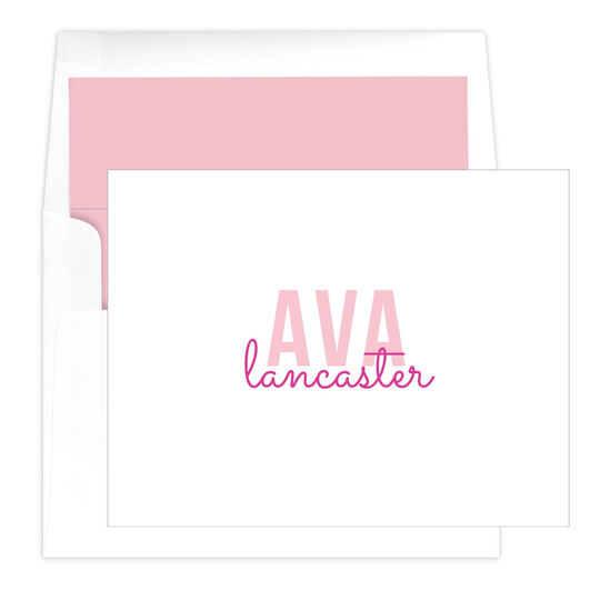 Bold Names Folded Note Cards